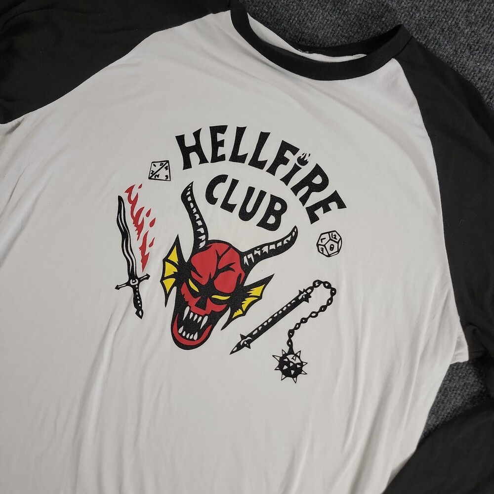 Stranger Things Hellfire Club Logo Adult Baseball Shirt 2XL